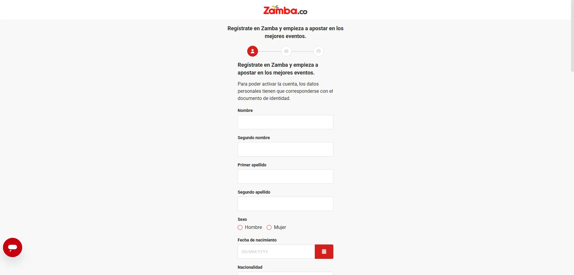 Registro en Zamba Casino online — crea tu cuenta en minutos