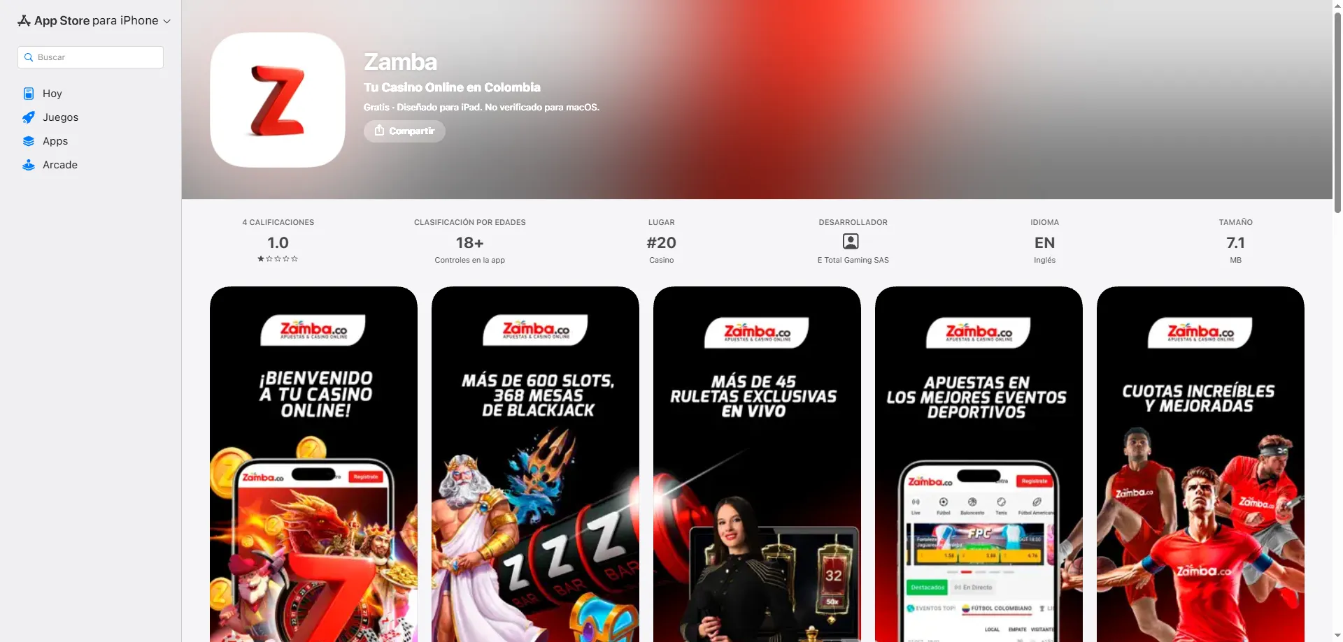 Ventajas de la aplicación móvil de Zamba Casino en Colombia